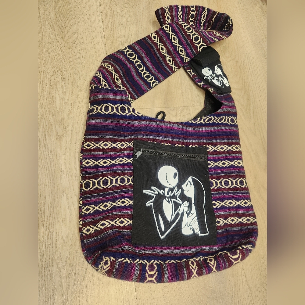 Nightmare Before Christmas Jack and Sally totebag with two zipper pouches